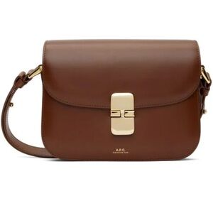 A.P.C. Brown Crossbody Bag with Gold Accents
